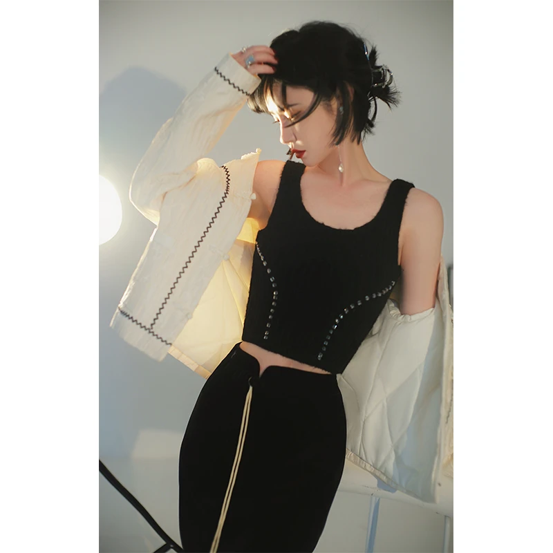 NAVST-7.30特卖流线型手工钉扣针织背心C2108153BX4