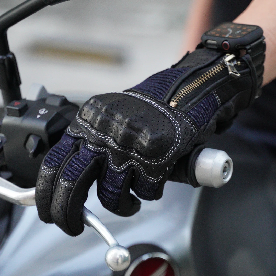 VND摩托车手套赛车复古山羊皮秋冬骑行机车骑士防护防摔装备透气