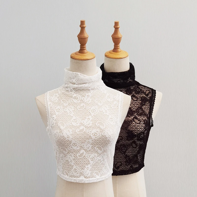 Y851春夏秋季新款韩版蕾丝自由领堆领无袖假领子女装套头假衣领子