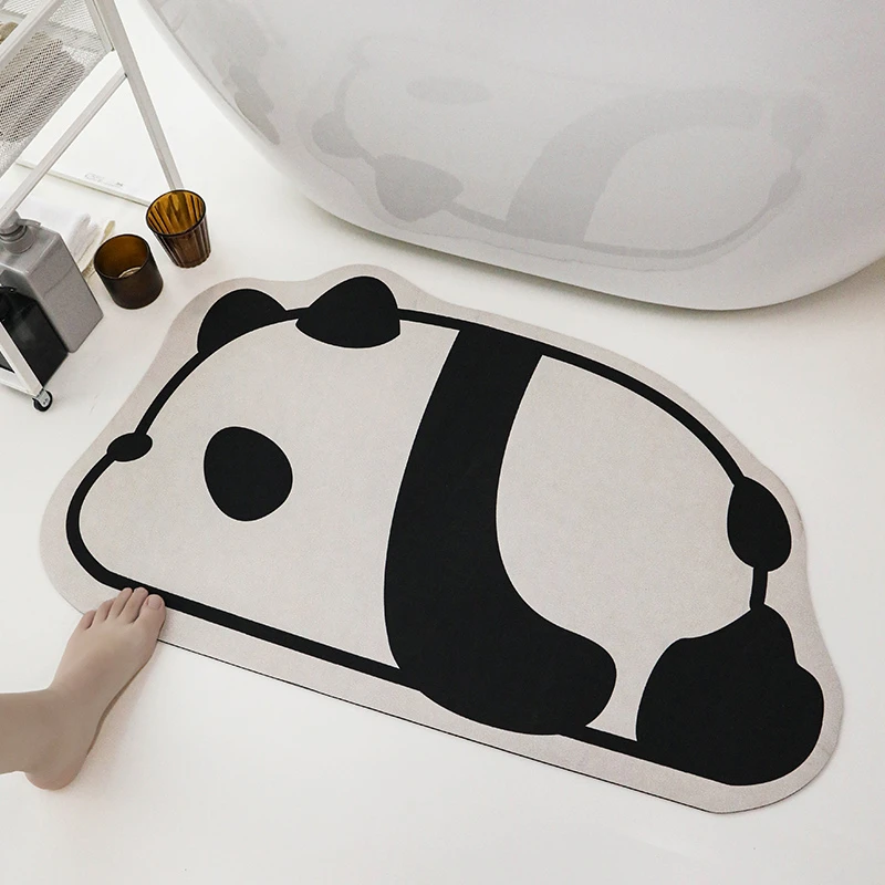 卫生间浴室地垫厕所洗手间门口脚垫卫浴防滑吸水垫子科技绒大熊猫