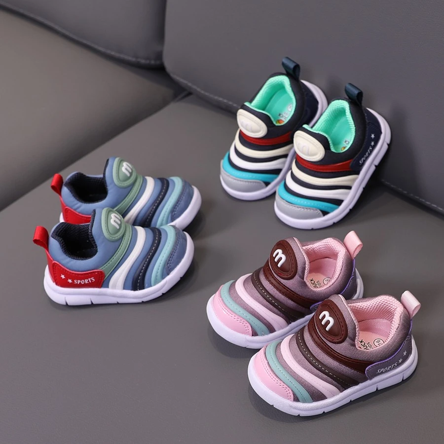 宝宝毛毛虫童鞋小童春秋机能鞋子0一1-2-3岁男女童婴儿软底学步鞋