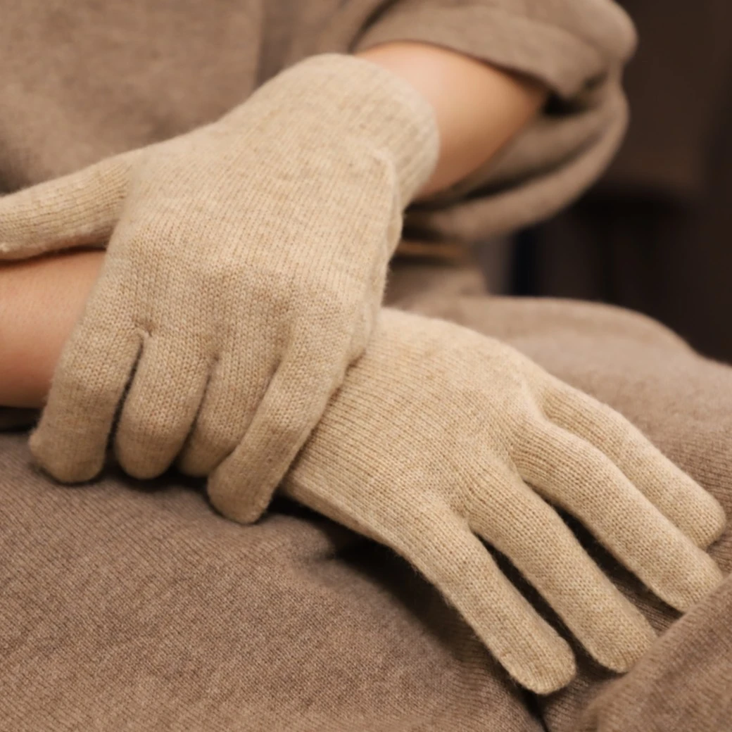 NANINUO秋冬针织魔术手套女式 纯色分指户外骑行防寒保暖加厚