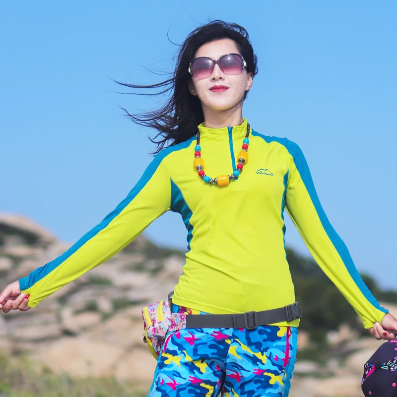 户外速干衣女夏季运动防晒衣吸湿排汗透气弹力短袖T恤快干衣长袖