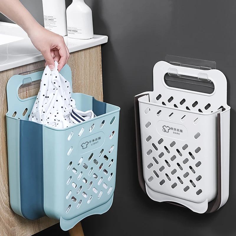 deHub脏衣篓脏衣篮收纳筐家用壁挂洗衣浴室放衣服折叠脏衣服收纳