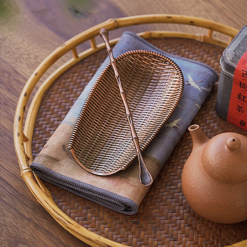 茶道零配合金茶荷茶匙醒茶盘茶叶勺子分茶则锌铜茶勺茶铲茶具配件
