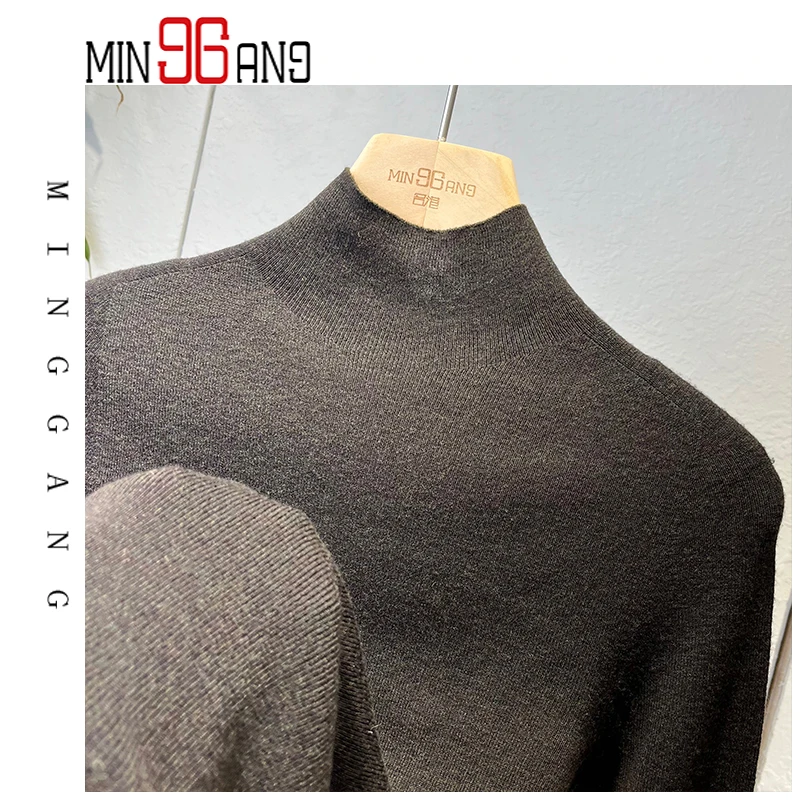 名港21359半高领纯色杨子纱线时尚修身百搭绵羊毛打底针织衫