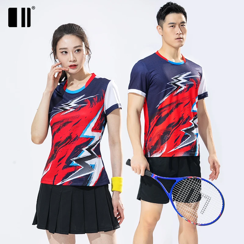 C111105单双号DASONKA羽毛球服男子训练服网球女速干运动T恤乒乓
