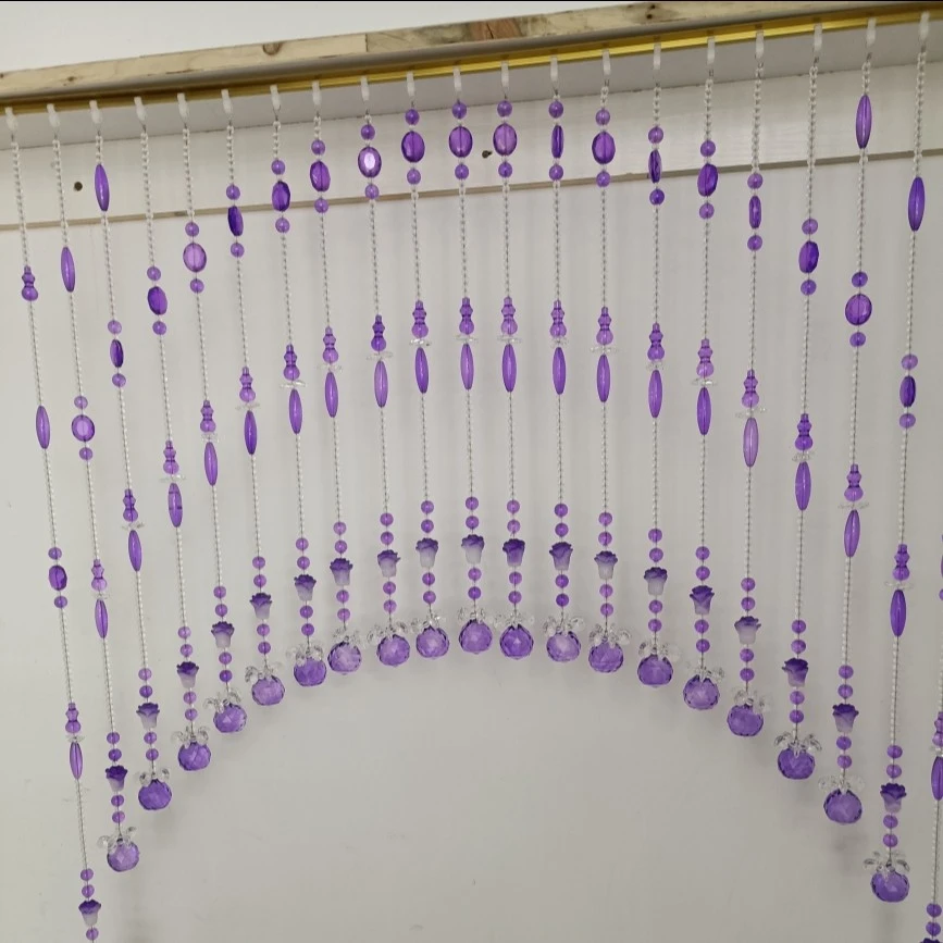 紫色大白菜水晶帘客厅卧室阳台隔断帘卫生间帘酒柜隔断帘