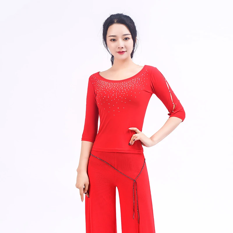 艺尚舞新款拉丁舞练功服女摩登舞表演交谊舞上衣吉特巴演出GV2007