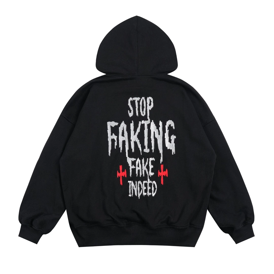 FAKE INDEED 基础连帽卫衣