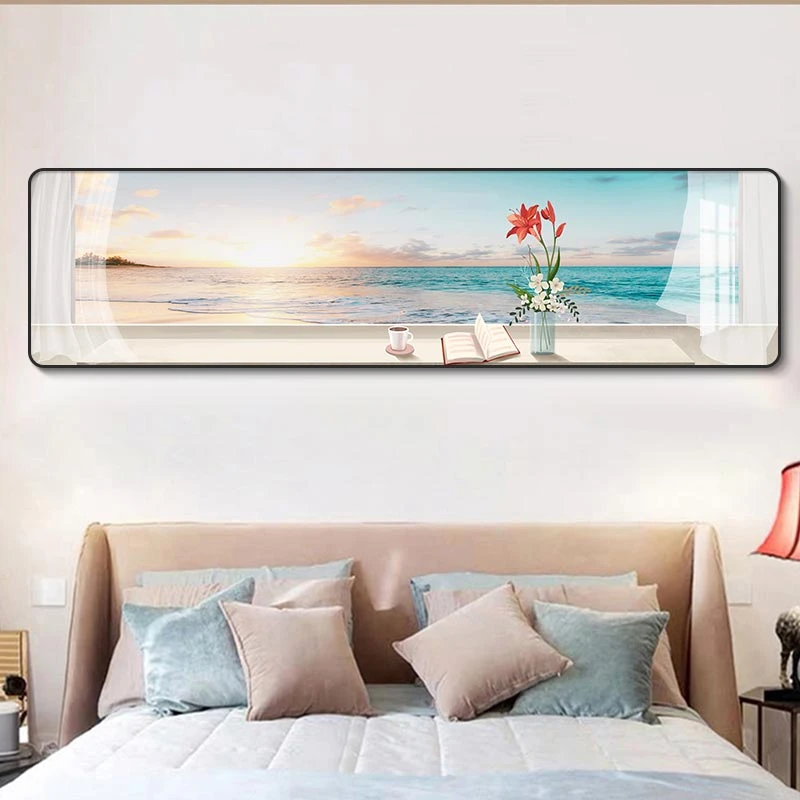 阪画屋浪漫海岸卧室装饰画床头轻奢现代简约高端款床头画【商20】