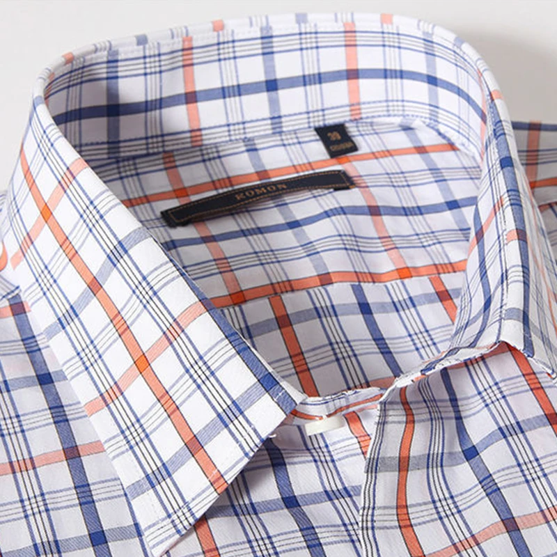 长袖衬衫男100%纯棉商务休闲长袖格子绅士春秋款青年中年棉质衬衣
