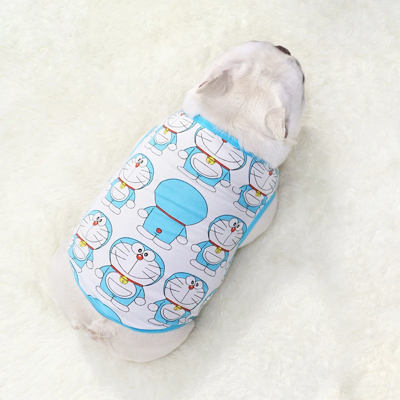 春夏季薄款法斗巴哥斗牛犬衣服短体胖狗可爱网红背心服饰弹力潮牌