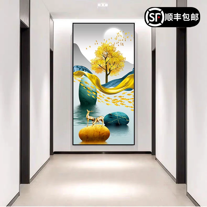 轻奢美女玄关走廊装饰画后现代沙发背景墙卧室壁画北欧风客厅挂画