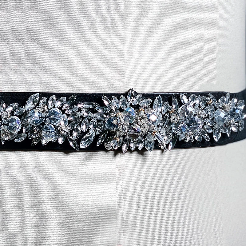 YD04 熙芸新款大码名媛水钻镶嵌配裙子礼服百搭时尚弹力松紧腰带