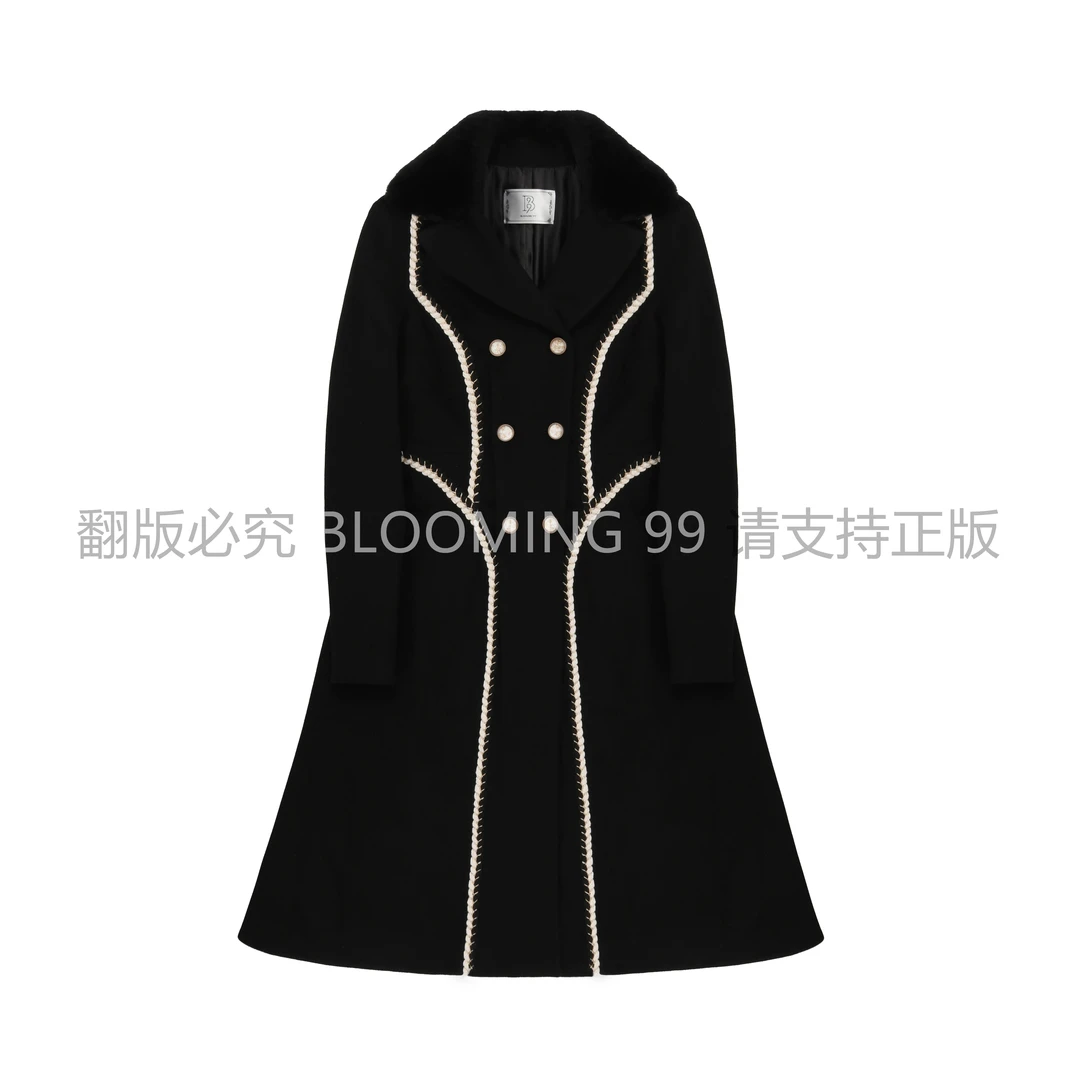 【B99官方旗舰店】黑色翻领小香风女装秋冬新品外套WFWCA3302-B