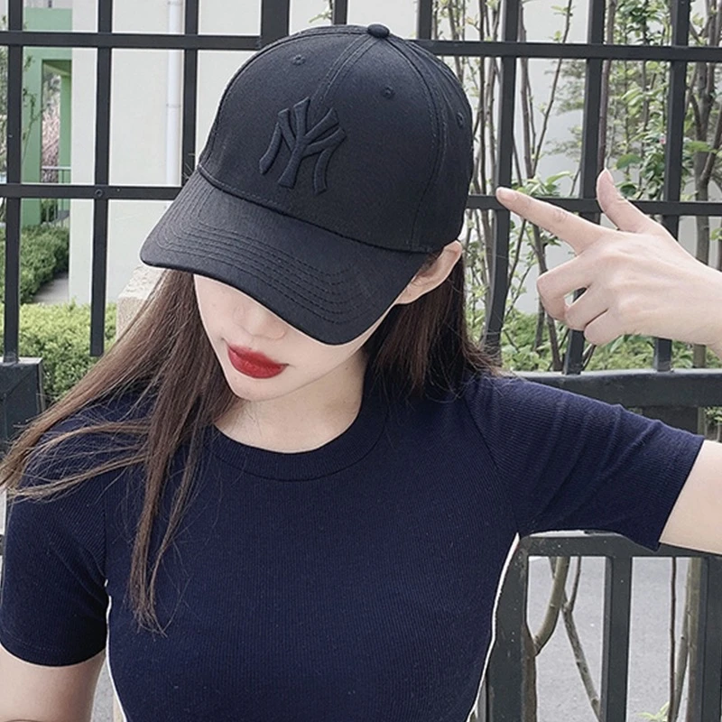 韩版潮情侣款时尚字母刺绣大标MY硬顶棒球帽