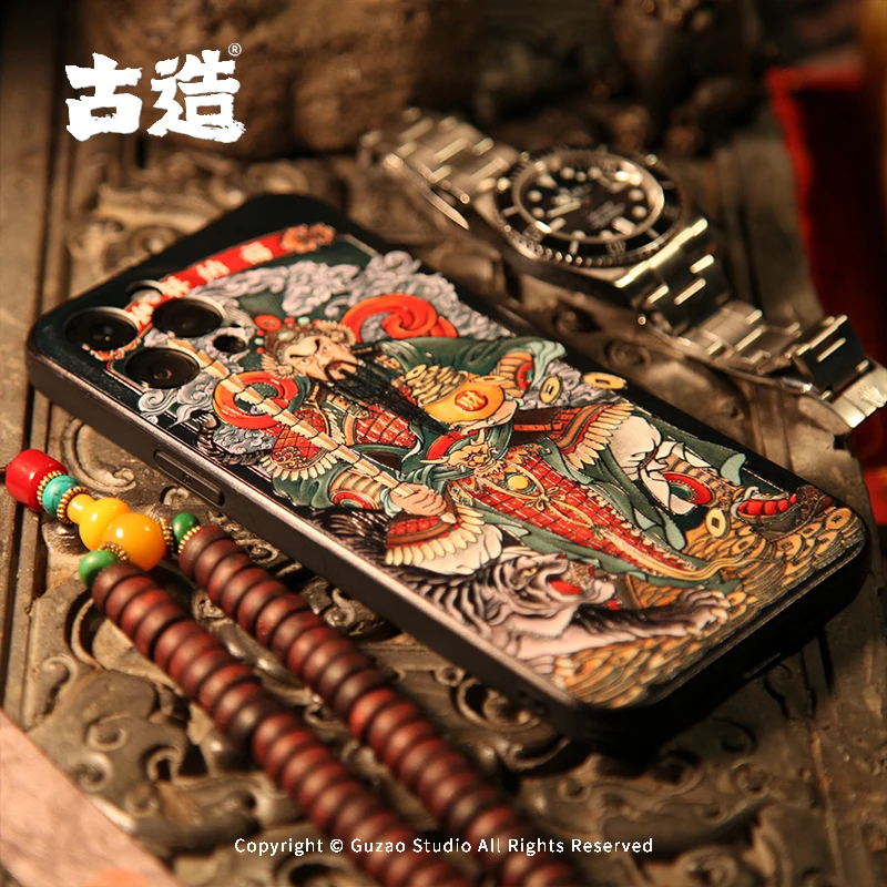古造武财神赵公明iPhone17浮雕iPhone16古风iPhone15手机壳