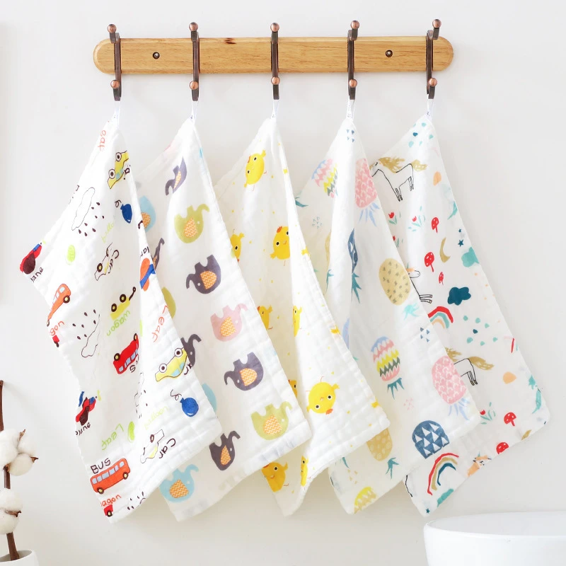 新生儿毛巾六层纯棉宝宝纱布洗脸巾泡泡纱洗澡巾婴儿洗澡毛巾