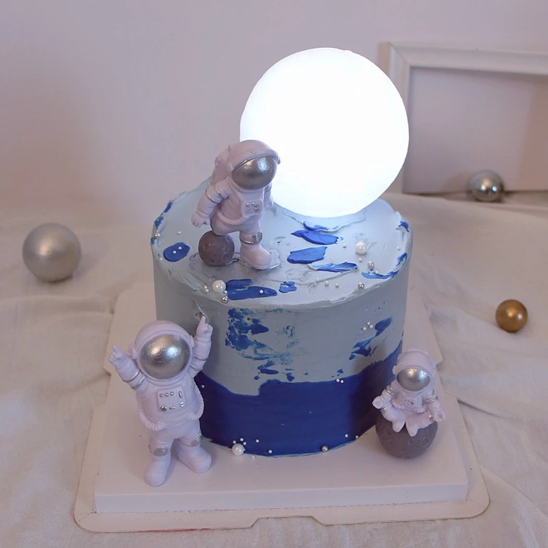 宇航员摆件星空月球生日快乐字牌男孩生日装扮插件