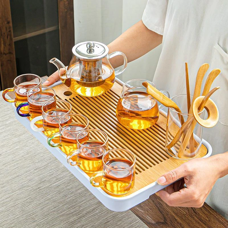 当代 耐热加厚玻璃功夫茶具家用泡茶器茶杯带把红茶花茶办公茶壶