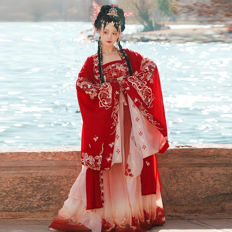 牡丹花神国色天香诃子裙唐制汉服女中国风诃子裙大袖衫春