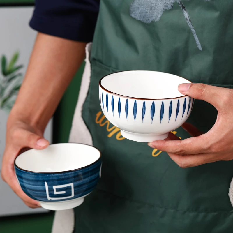 陶瓷碗吃饭碗家用米饭碗陶瓷碗小面碗餐具日式风瓷碗釉下彩小汤碗