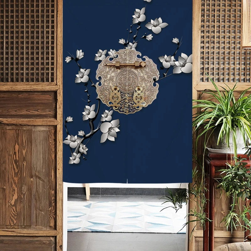 2024新款门帘中式隔断帘禅意遮挡玄关厕所全遮卧室布帘家用中国风