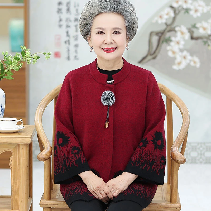 老年人秋冬装女奶奶中国风唐装外套妈妈生日礼物过寿星衣服老太太