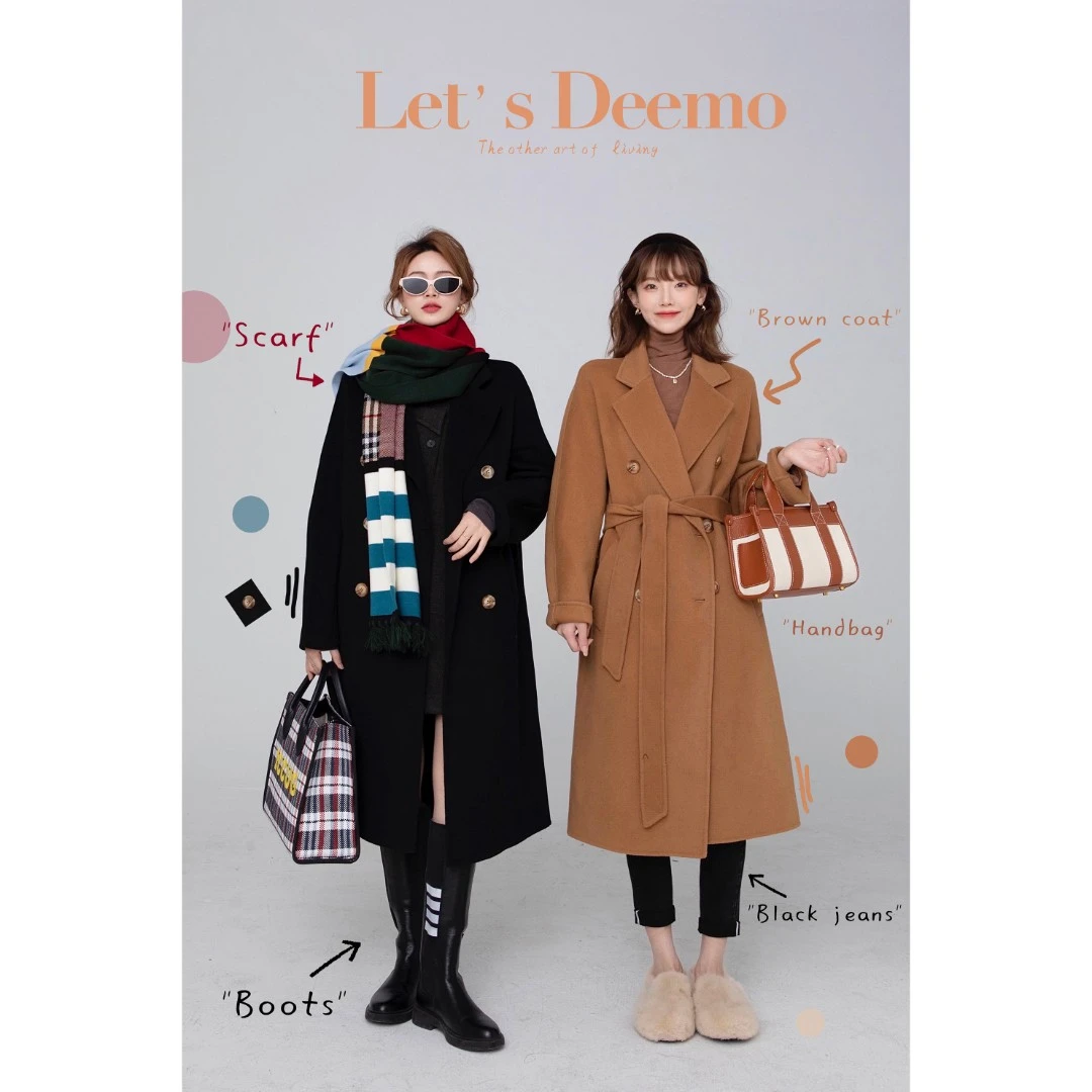 DEEMOM家同款高端经典双面呢大衣 WZDY11