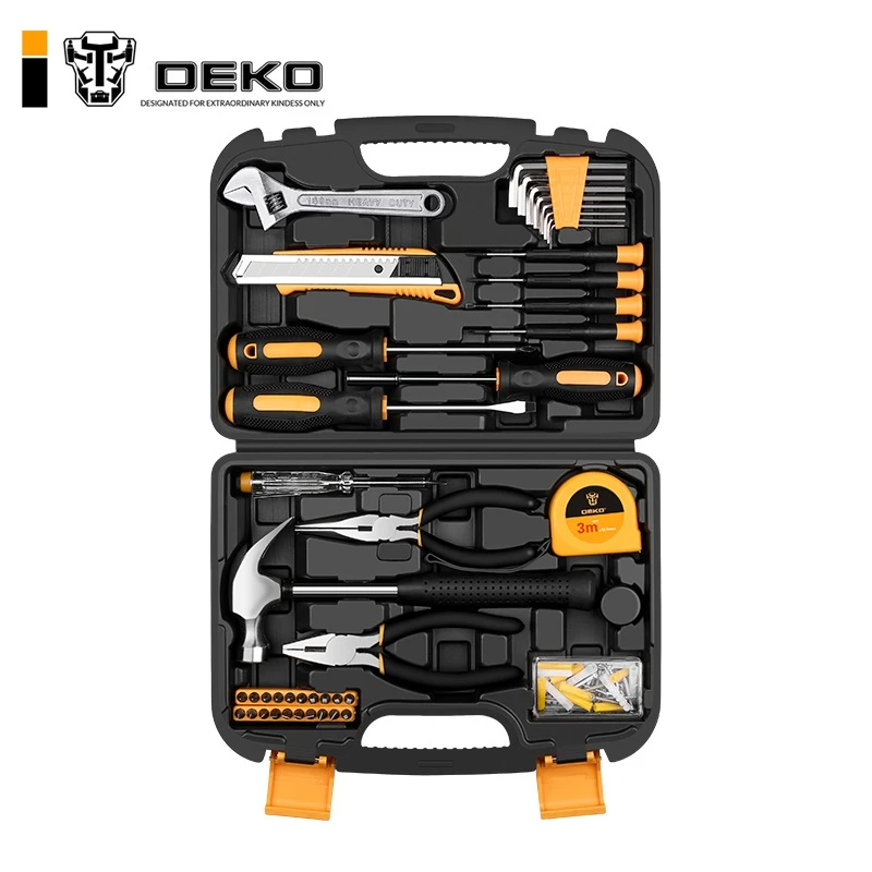 DEKO 多功能实用家用工具箱套装 电工木工维修五金手动工具组套