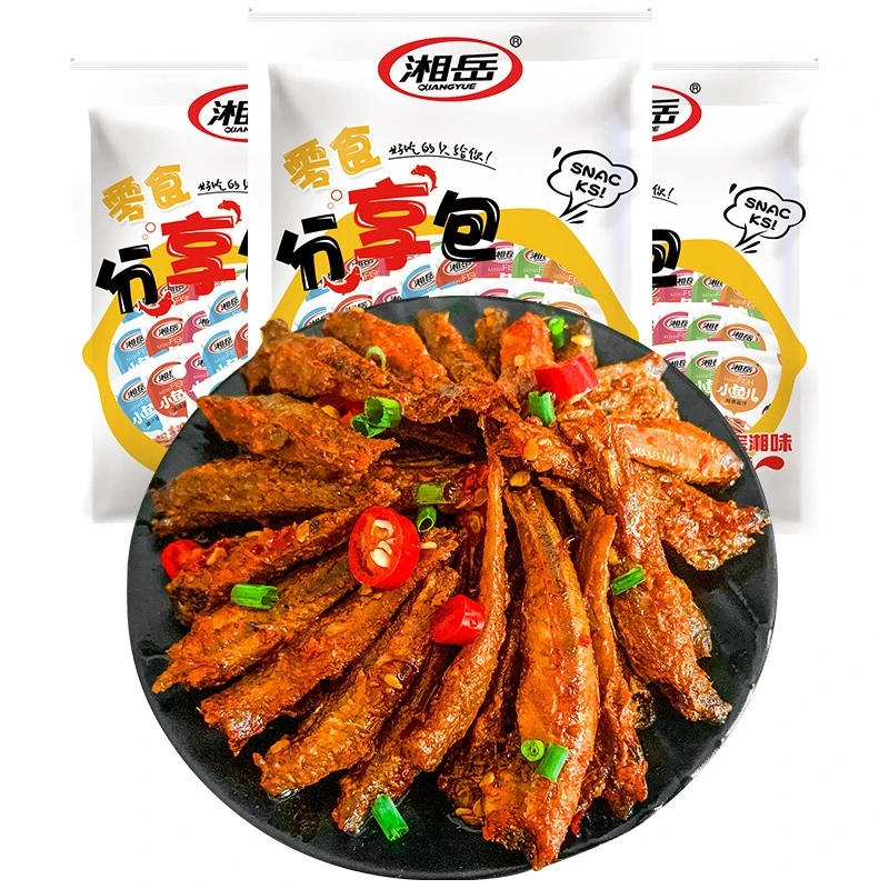 湘岳馋嘴小鱼湖南特产深夜下酒菜鱼干香辣海鱼麻辣网红零食小吃