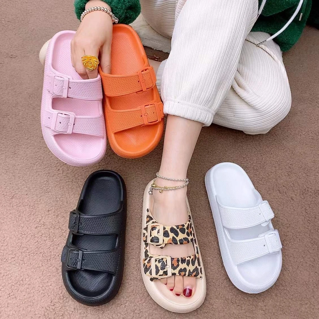 白芙蓉新款可调节双扣高弹厚底凉拖鞋【3-5天发货】时尚外穿网红