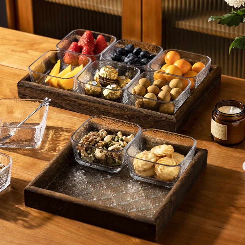 【源头厂家】青苹果客厅家用2023新款点心盘实木零食干果点心小吃盘
