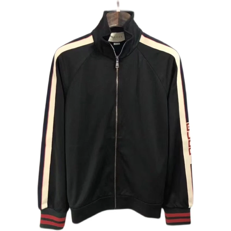 全新未使用 GUCCI/古驰 秋冬经典校服Logo条纹运动夹克外套474634