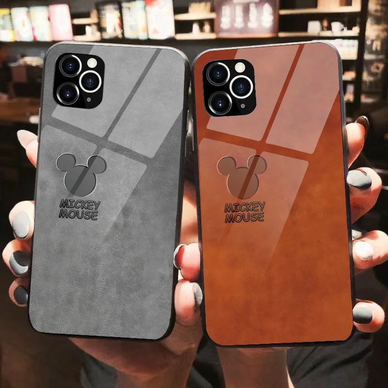 适用于苹果/华为/小米/oppo/vivo个性米老鼠潮牌液态玻璃创意手机