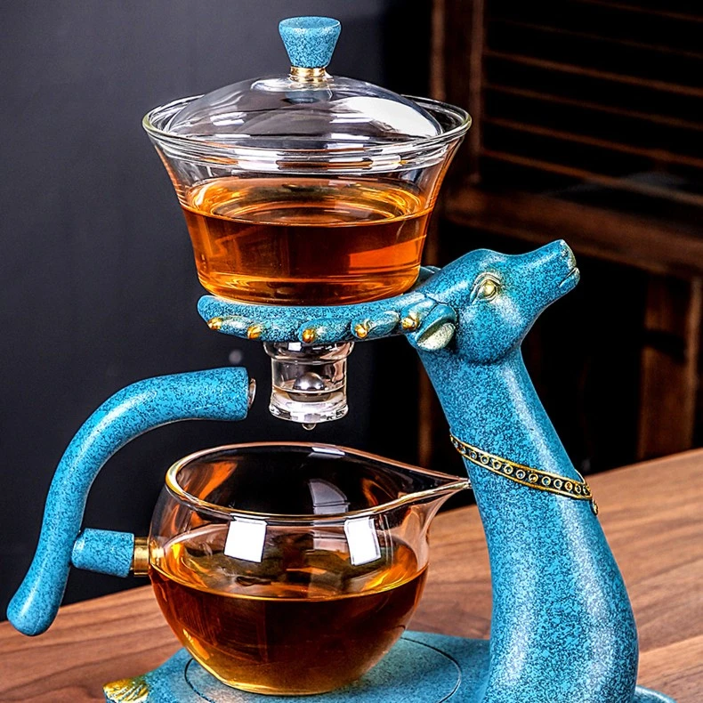 全自动高硼硅玻璃耐热玻璃一鹿有你自动茶具磁吸高档泡茶壶家用