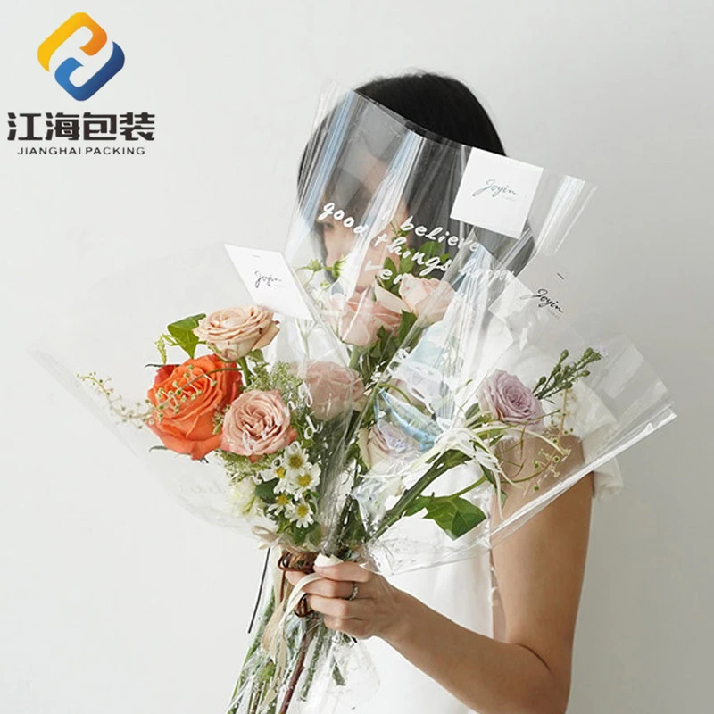透明英文opp袋满天星小花束包装袋康乃馨干花袋子多支鲜花袋套袋