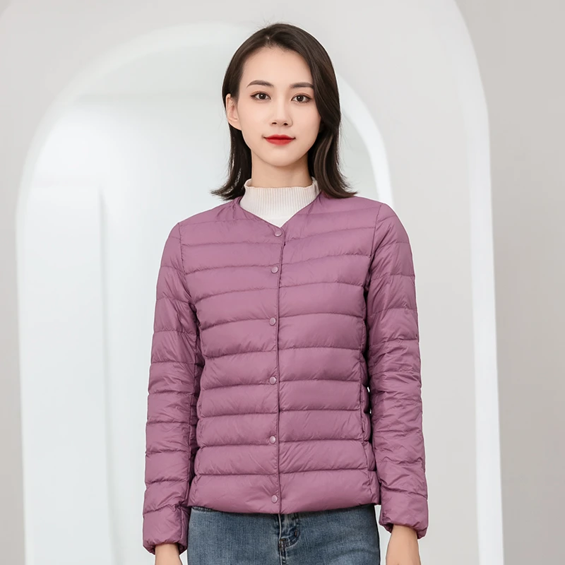 凡尔秀90%白鸭绒轻薄羽绒服女短款2023新款修身显瘦秋冬女士外套