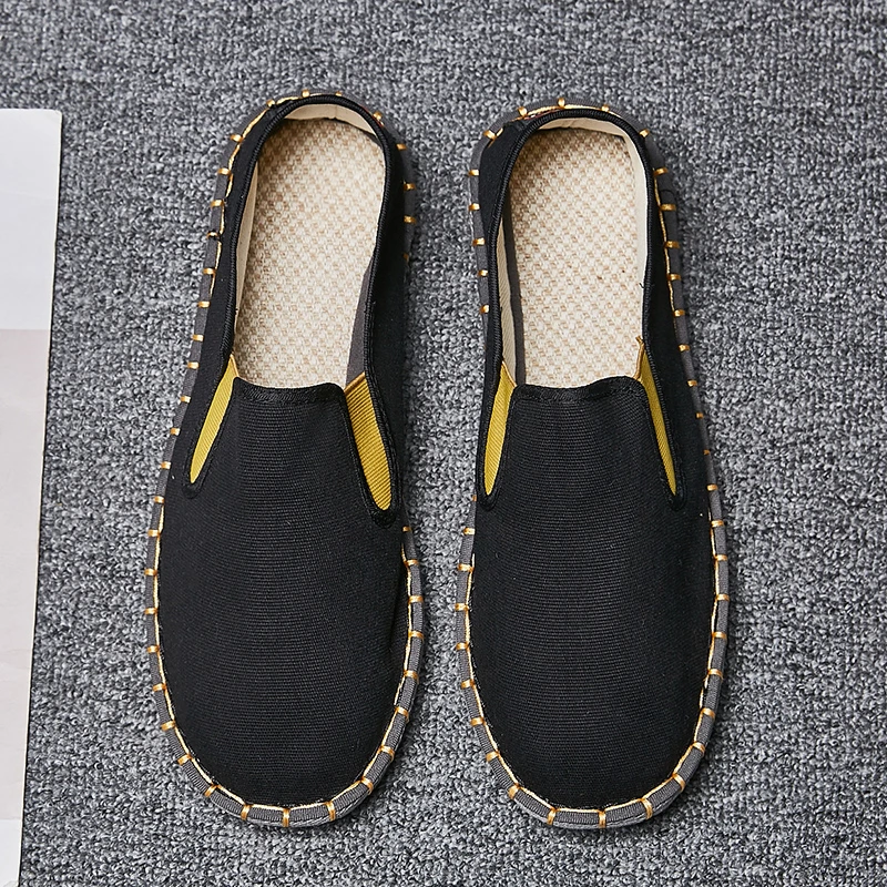 红黄圈边 帆布布鞋男鞋春秋老北京布鞋百搭春夏