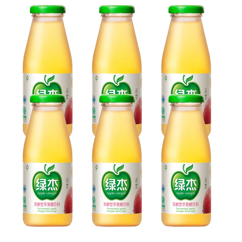 山东烟台绿杰苹果醋260mlx6瓶绿色食品果味饮料饮品泡沫箱弱碱性