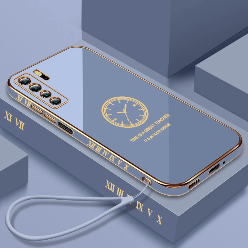 电镀钟表华为nova7se手机壳新款硅胶创意防摔个性保护套软壳