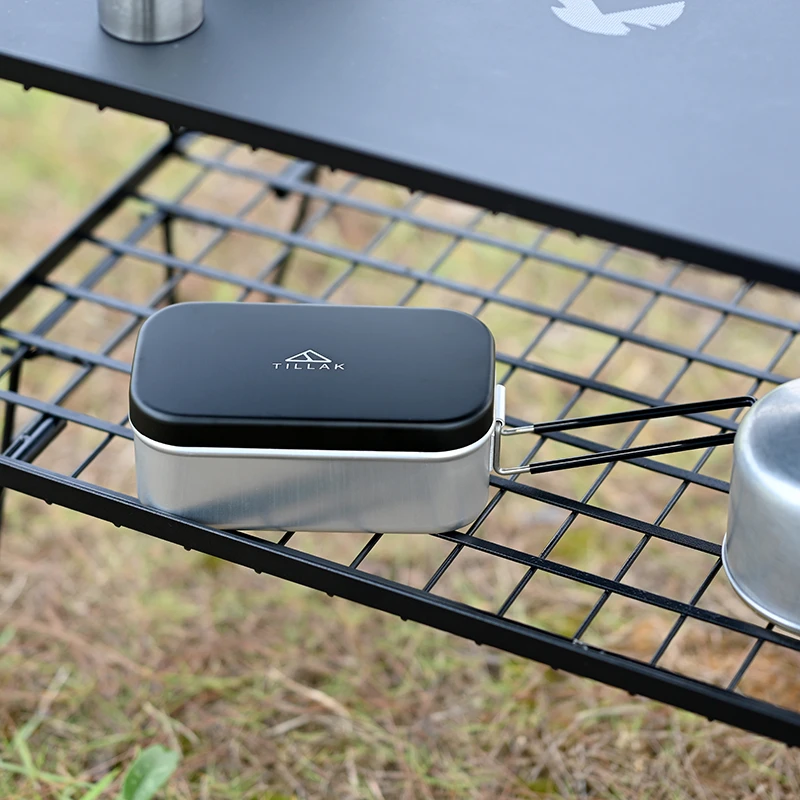 Tillak铝合金复古饭盒黑色BC风格便当盒户外露营砧板套装