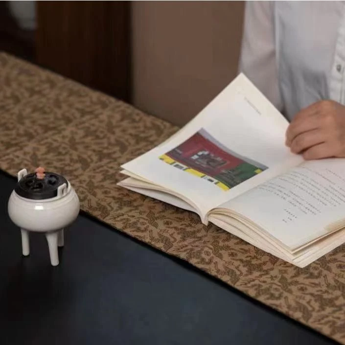 云鹤茶席 知舍织造 桌旗 布艺 中国传统纹样茶配  中式  长款短款