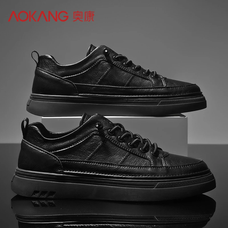 Aokang/奥康2025爆款新款圆头免系带板鞋百搭工作男士鞋休闲潮鞋