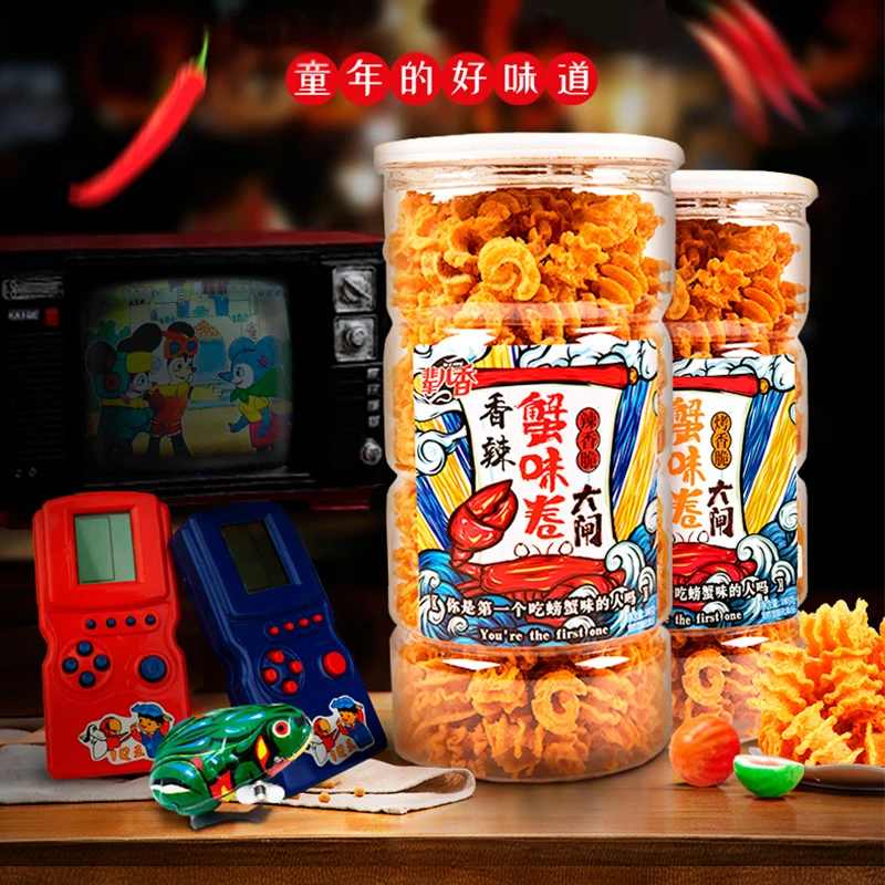 【辈儿香】办公室零食桶装蟹味卷 180g