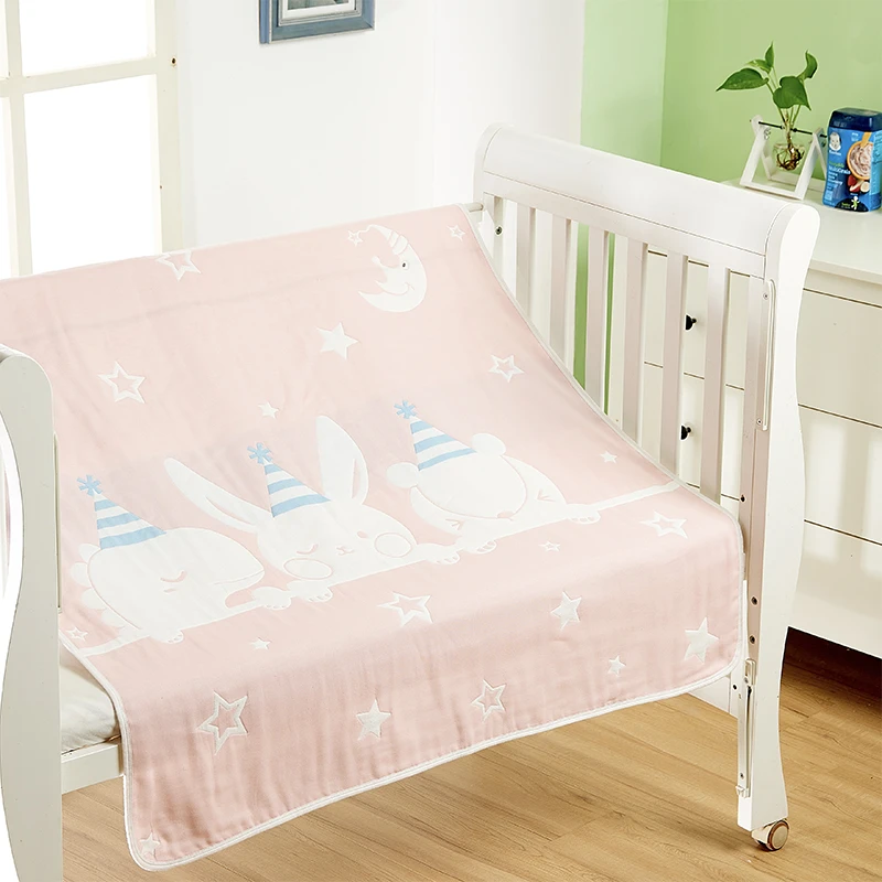 卡卡图童被婴幼儿抱被6层超柔好朋友童被 粉色 宝宝儿童盖被