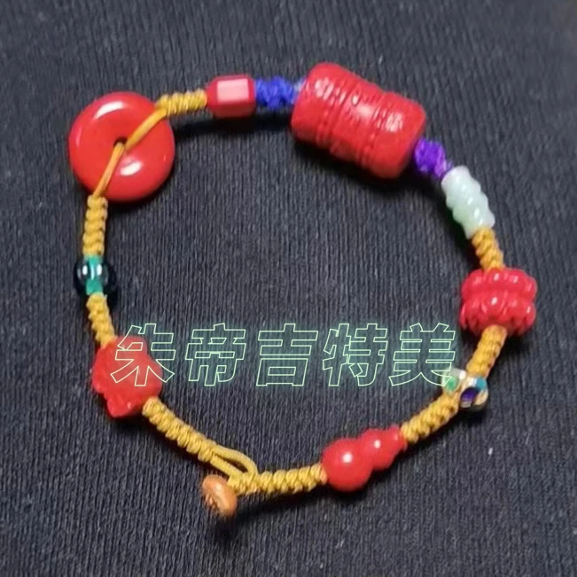 非金属羽毛手链 红色美丽吉祥手串