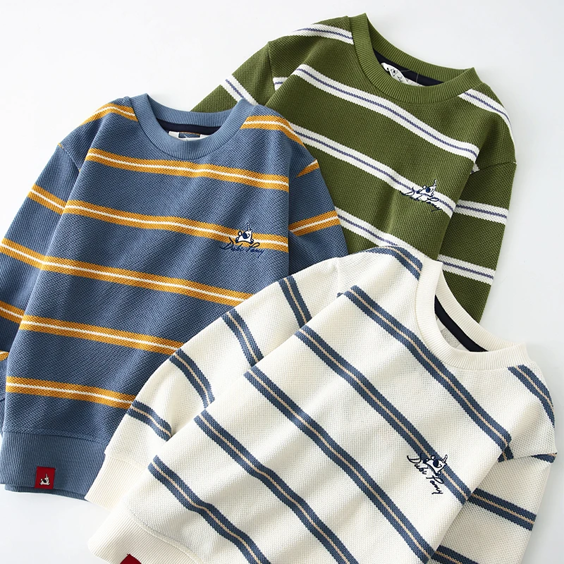 XZ067DRY（清货特价）男童条纹卫衣春装儿童圆领上衣春秋打底
