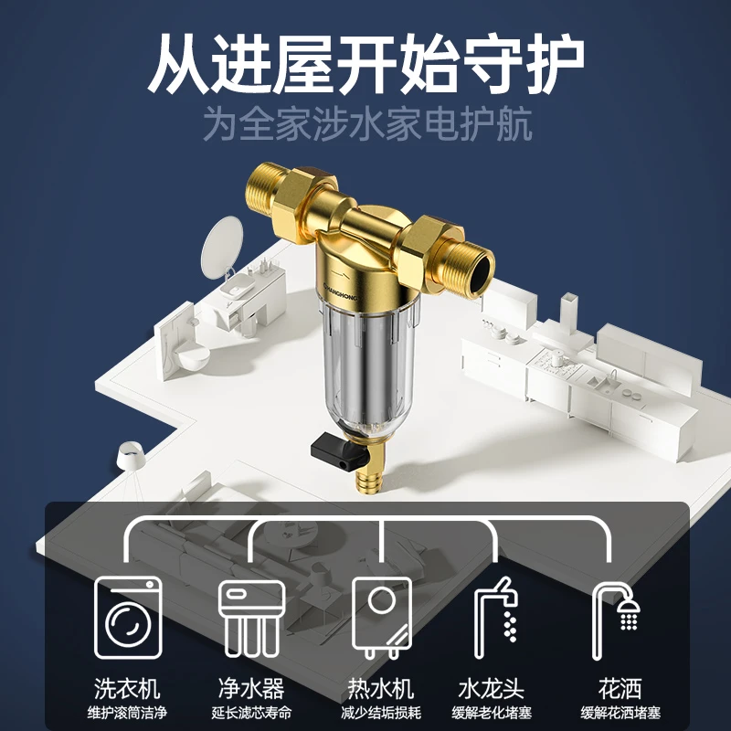 CHANGHONG/长虹净水器前置过滤器家用全屋大流量净水机4/6活接
